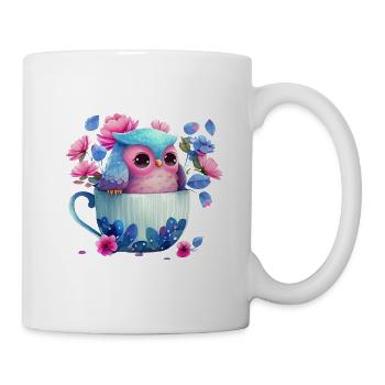 owl animal sweet wild bird zoo forest nature child - Mug - white - Right