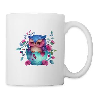 owl animal sweet wild bird zoo forest nature child - Mug - white - Right