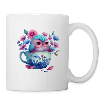 owl animal sweet wild bird zoo forest nature child - Mug - white - Right