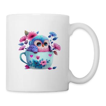 owl animal sweet wild bird zoo forest nature child - Mug - white - Right