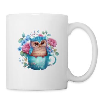 owl animal sweet wild bird zoo forest nature child - Mug - white - Right