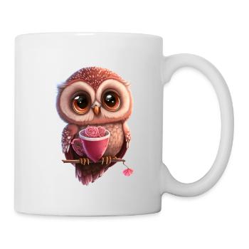 owl animal sweet wild bird zoo forest nature child - Mug - white - Right