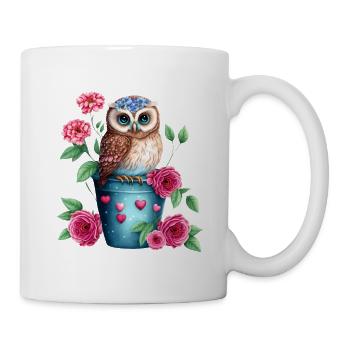 owl animal sweet wild bird zoo forest nature child - Mug - white - Right