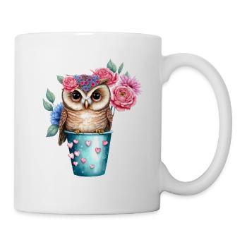 owl animal sweet wild bird zoo forest nature child - Mug - white - Right