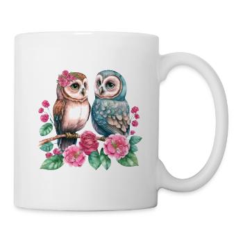 owl animal sweet wild bird zoo forest nature child - Mug - white - Right