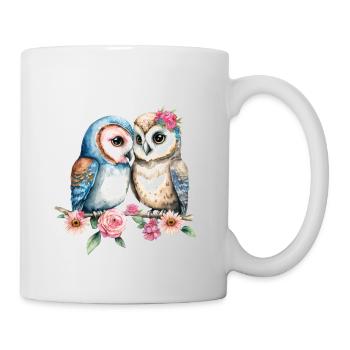 owl animal cute wild bird zoo forest nature child - Mug - white - Right