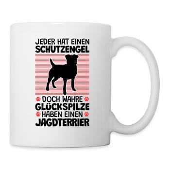 Deutscher Jagdterrier ist mein Schutzengel - Tasse - Weiß - Rechts