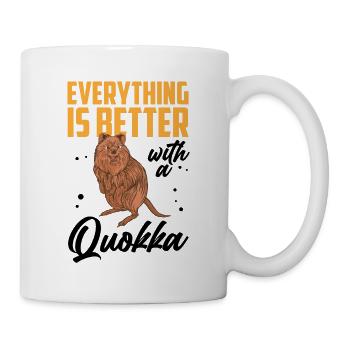 Quokka alles besser mit Beuteltier Quokka - Tasse - Weiß - Rechts