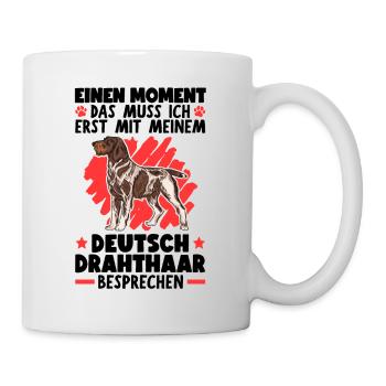 Mit meinem Deutsch Drahthaar besprechen - Tasse - Weiß - Rechts