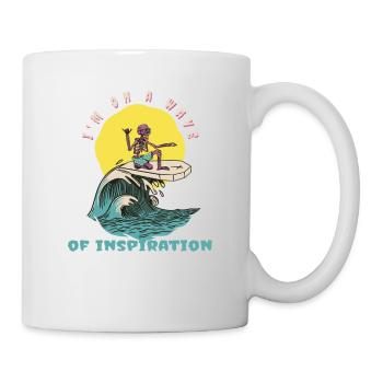 Je suis sur une vague d’inspiration drôle de surfeur rétro - Mug blanc - blanc - Droite