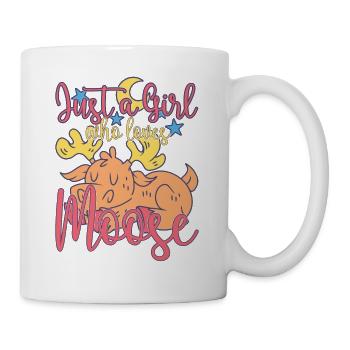 Nur ein Mädchen, das lustige Elchliebhaber liebt - Tasse - Weiß - Rechts