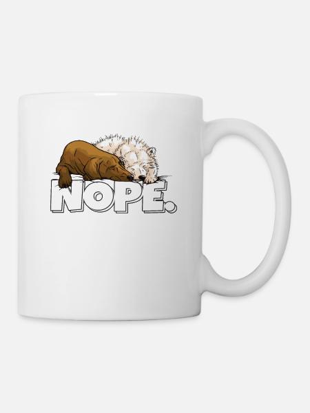 Font Nope Bären Schlafen - Tasse - Weiß