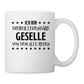 Geselle Lustiger Spruch Gesellenprüfung Geschenk - Tasse - Weiß - Rechts