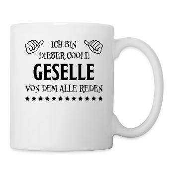 Geselle Lustiger Spruch Gesellenprüfung Geschenk - Tasse - Weiß - Rechts