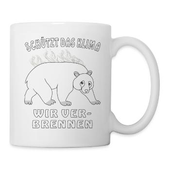 EISBÄR SCHÜTZT DAS KLIMA WIR VERBRENNEN - Tasse - Weiß - Rechts