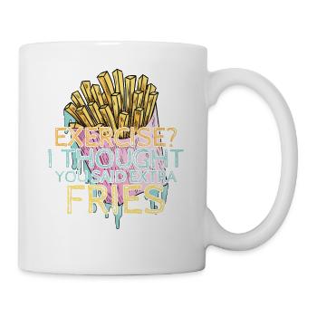 Exercice Je pensais que vous aviez dit frites supplémentaires - Mug blanc - blanc - Droite