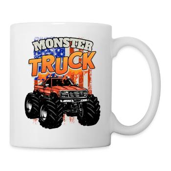 Monstertruck Auto Crush Ich Liebe Monster Truck - Tasse - Weiß - Rechts