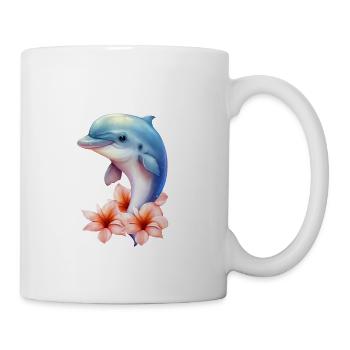 dolphin animal cute wild zoo sea ocean nature child - Mug - white - Right