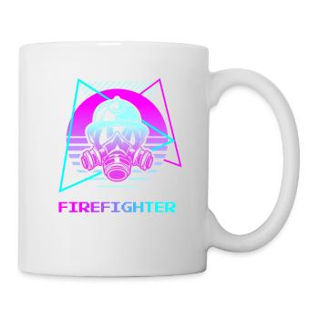 Retro Firefighter Firefighting - Mug - white - Right
