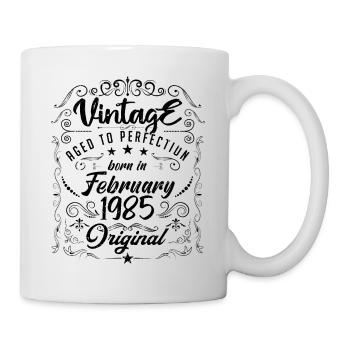 Vintage Né(e) en Février 1985 anniversaire février - Mug blanc - blanc - Droite