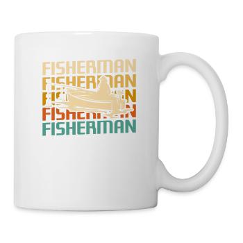Retro Vintage Classic Fischer Angeln - Tasse - Weiß - Rechts