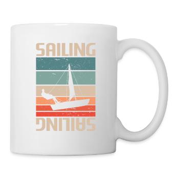 Retro Vintage Classic Segelsegelsegler - Tasse - Weiß - Rechts