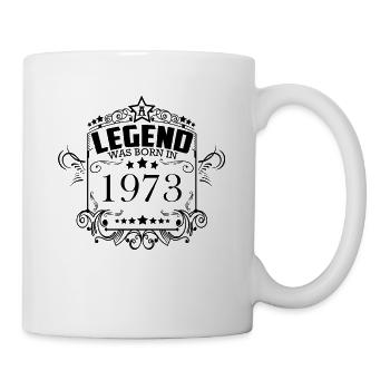 Geburtsjahr 1973 Sprüche Vintage Ornamente - Tasse - Weiß - Rechts