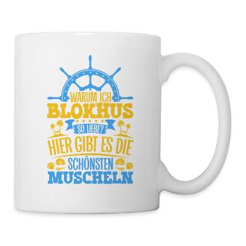 Schöne Muscheln - Warum ich Blokhus so liebe - Tasse - Weiß - Rechts