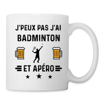 j'peux pas badminton homme apéro - Mug blanc - blanc - Droite