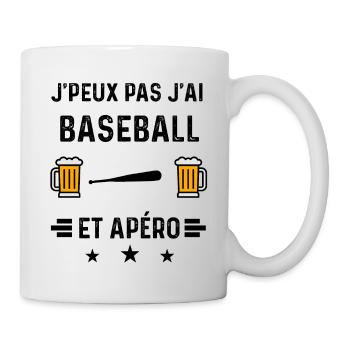 j'peux pas baseball batte apéro - Mug blanc - blanc - Droite