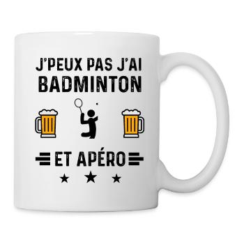 j'peux pas badminton sport apéro - Mug blanc - blanc - Droite
