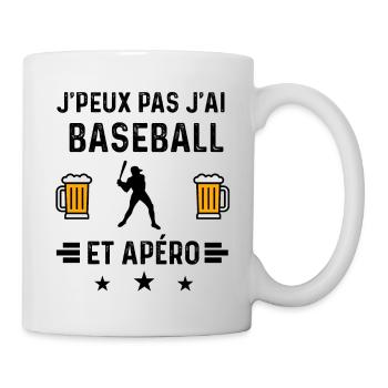 j'peux pas baseball baseballeur apéro - Mug blanc - blanc - Droite
