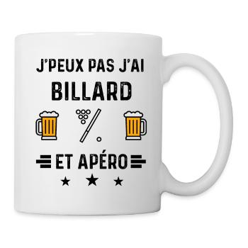 j'peux pas billard queue apéro - Mug blanc - blanc - Droite