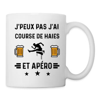 j'peux pas course de haies apéro - Mug blanc - blanc - Droite