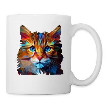 Katze Katzen Kätzchen Polygon Katze - Tasse - Weiß - Rechts