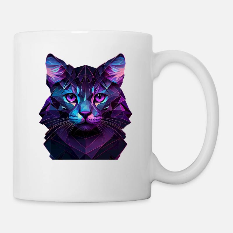 Katze Katzen Kätzchen Polygon Katze - Tasse - Weiß