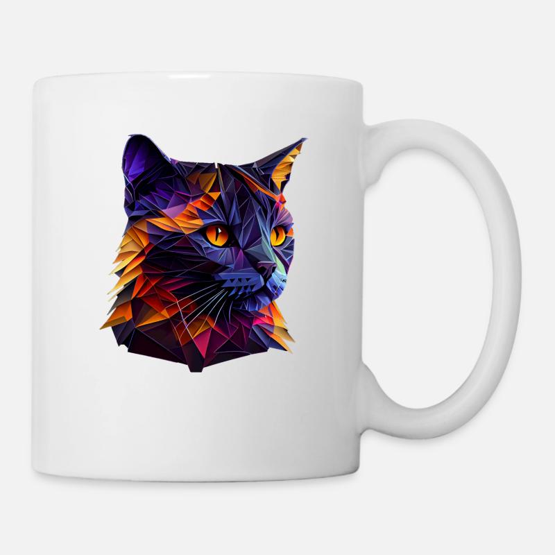 Katze Katzen Kätzchen Polygon Katze - Tasse - Weiß