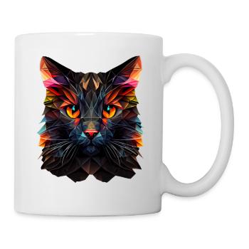 Katze Katzen Kätzchen Polygon Katze - Tasse - Weiß - Rechts
