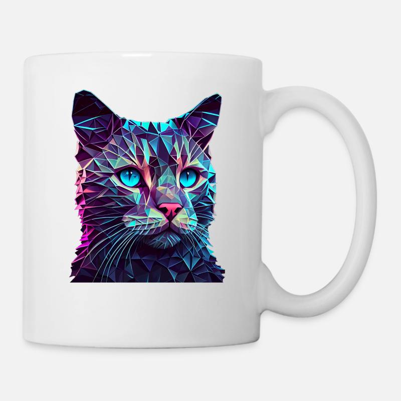 Katze Katzen Kätzchen Polygon Katze - Tasse - Weiß
