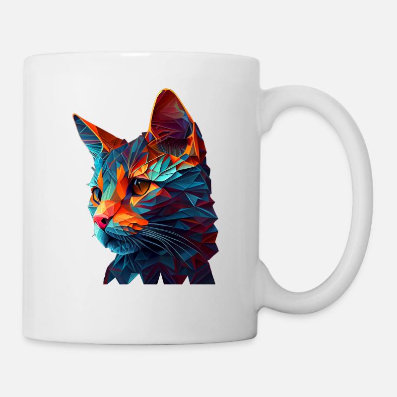 Katze Katzen Kätzchen Polygon Katze - Tasse - Weiß