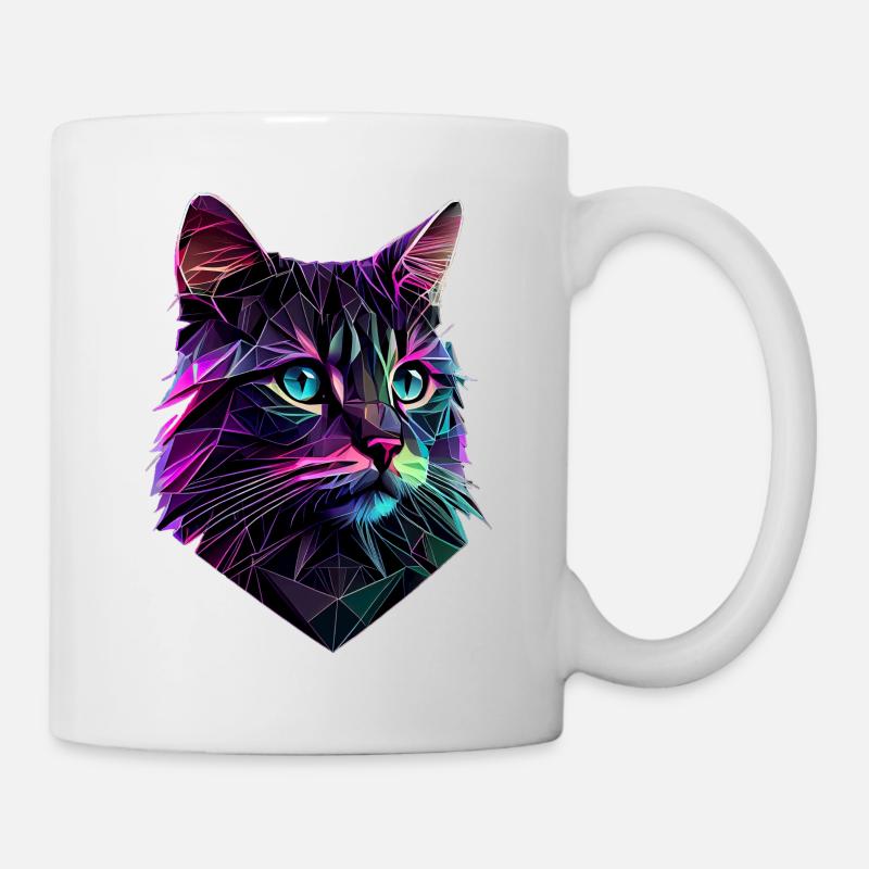 Katze Katzen Kätzchen Polygon Katze - Tasse - Weiß