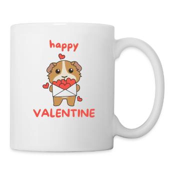 Meerschweinchen zum Valentinstag süße Tiere - Tasse - Weiß - Rechts
