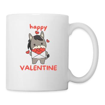 Esel zum Valentinstag süße Tiere mit Herzen - Tasse - Weiß - Rechts