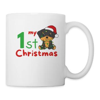 Rottweiler Christmas Dogs my 1st Christmas - Mug - white - Right