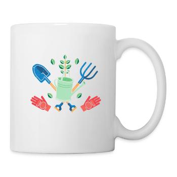 Pflanzen Gartenarbeit Gärtner Landschaftsarchitekt - Tasse - Weiß - Rechts