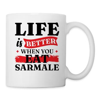 Lustiges rumänisches Essen Sarmale - Tasse - Weiß - Rechts