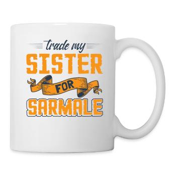 Tausche meine Schwester gegen Sarmale - Tasse - Weiß - Rechts
