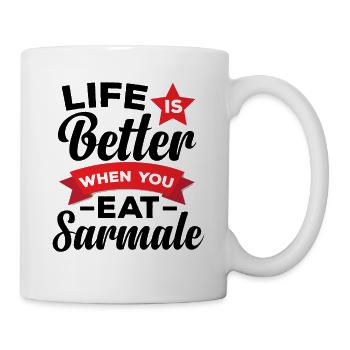Essen Sie Sarmale rumänisches Essen - Tasse - Weiß - Rechts
