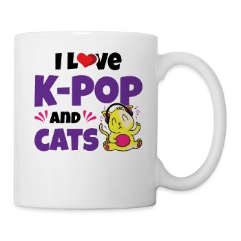J’aime la K-Pop et les chats - Mug blanc - blanc - Droite