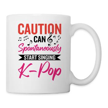 Peut spontanément commencer à chanter de la K-pop - Mug blanc - blanc - Droite
